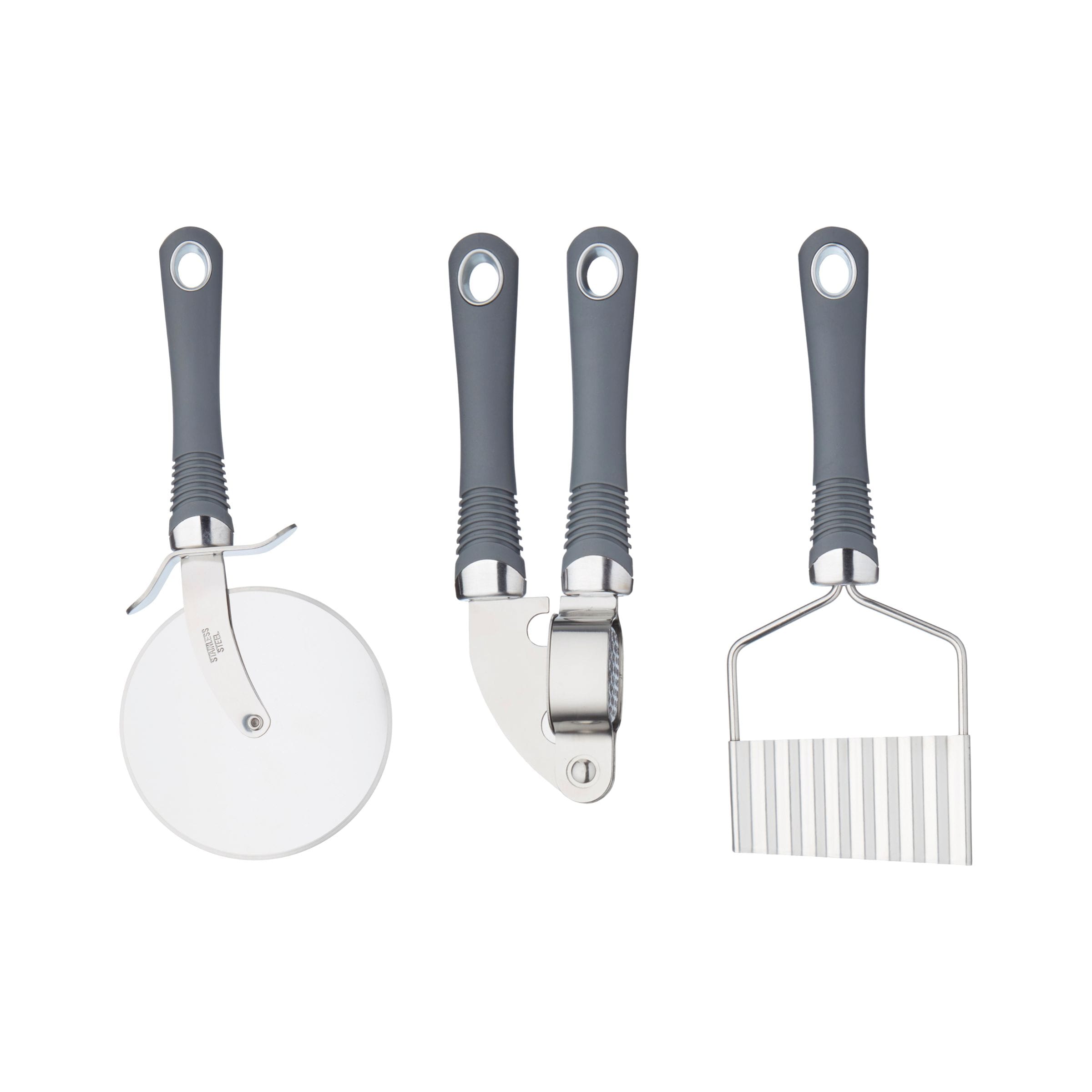 KitchenCraft 3 Piece Stainless Steel Kitchen Tool Set with Soft Grip Handles