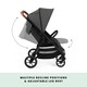 image 4 of Stomp Stride Max Stroller - from Birth to 22kg, Extra-Large Seat, Multi-Terrain Wheels, Raincover, Footwarmer, Cupholder & UPF 50+ Hood (Charcoal Grey)