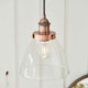 image 3 of Hansen 1 Light Pendant Glass, Aged Copper Plate, E27