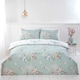 image 9 of Hummingbird Microfibre Reversible Duvet Cover Set with Pillowcase | Green | Double | 1