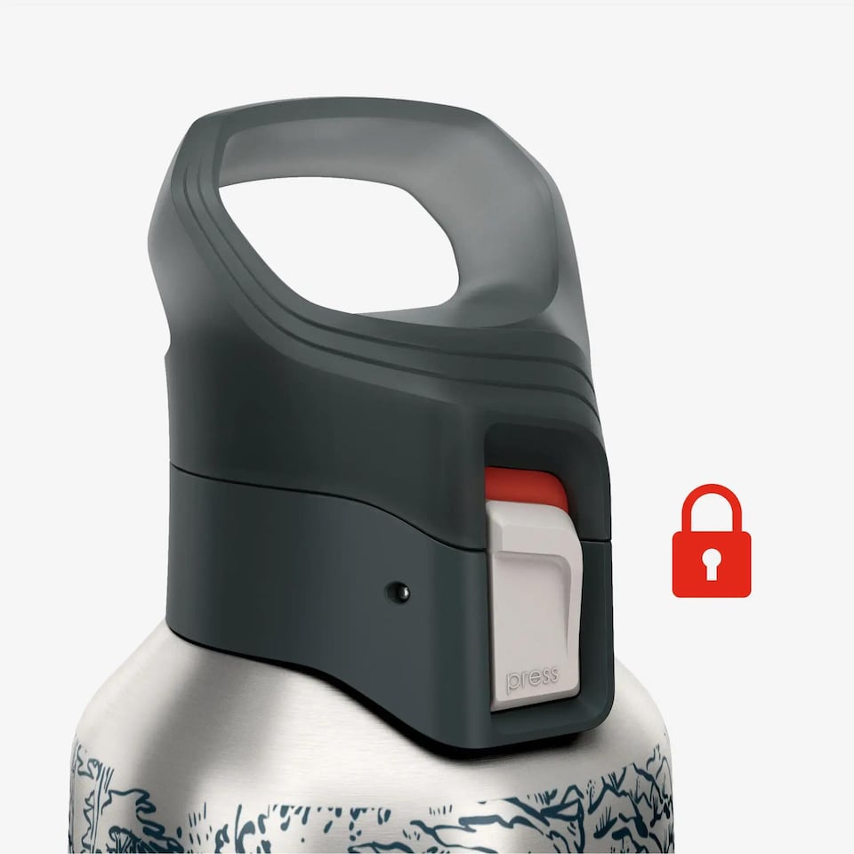 image 1 of Decathlon 0.8 L insulated stainless steel flask 900 with quick-release cap for hiking