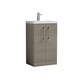 image 1 of Balterley Level Compact Bathroom Cloakroom Vanity Basin Unit with Ceramic Basin, Handles, Mid Oak | Brown | Grey Vicenza Oak | 840 x 510 x 360mm
