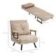 image 3 of HOMCOM Click Clack Chair Bed Settee for Living Room, Guest Room, Beige