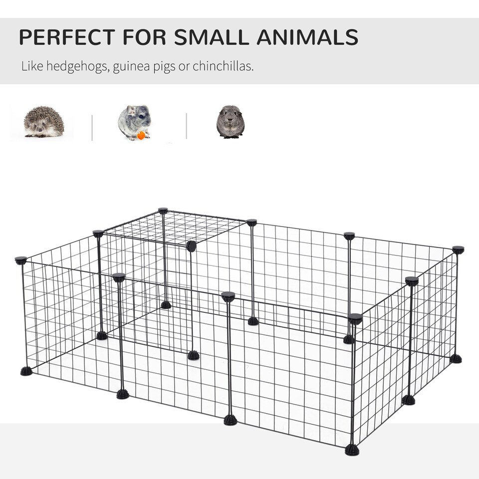 image 1 of PawHut DIY Pet Playpen Metal Wire Fence Guinea Pig Small Animals Cage 12 Panel
