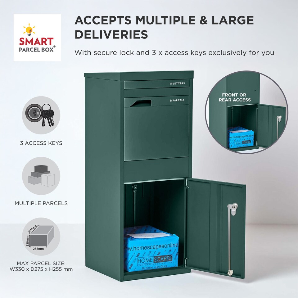 image 1 of SMART PARCEL BOX® Large Front & Rear Access | Green | 1