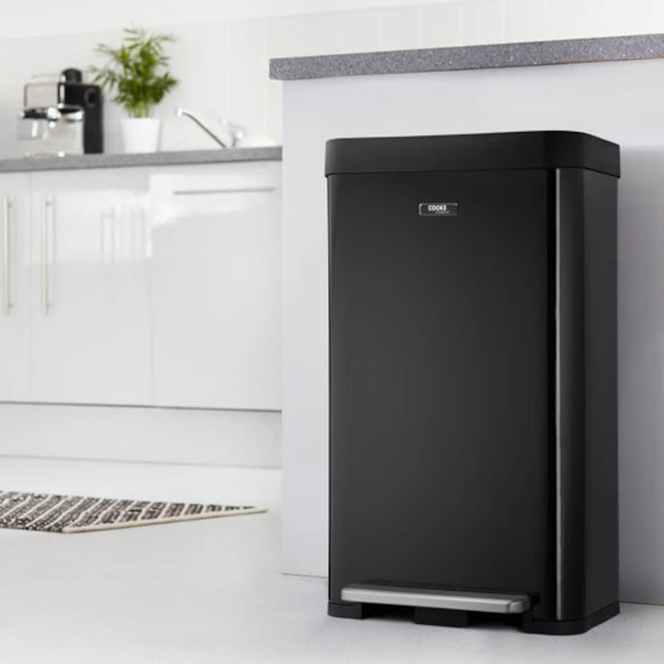 image 1 of Cooks Professional XL Pedal Bin 65L - Recycling or Waste Dustbin with Soft Close Lid | Black
