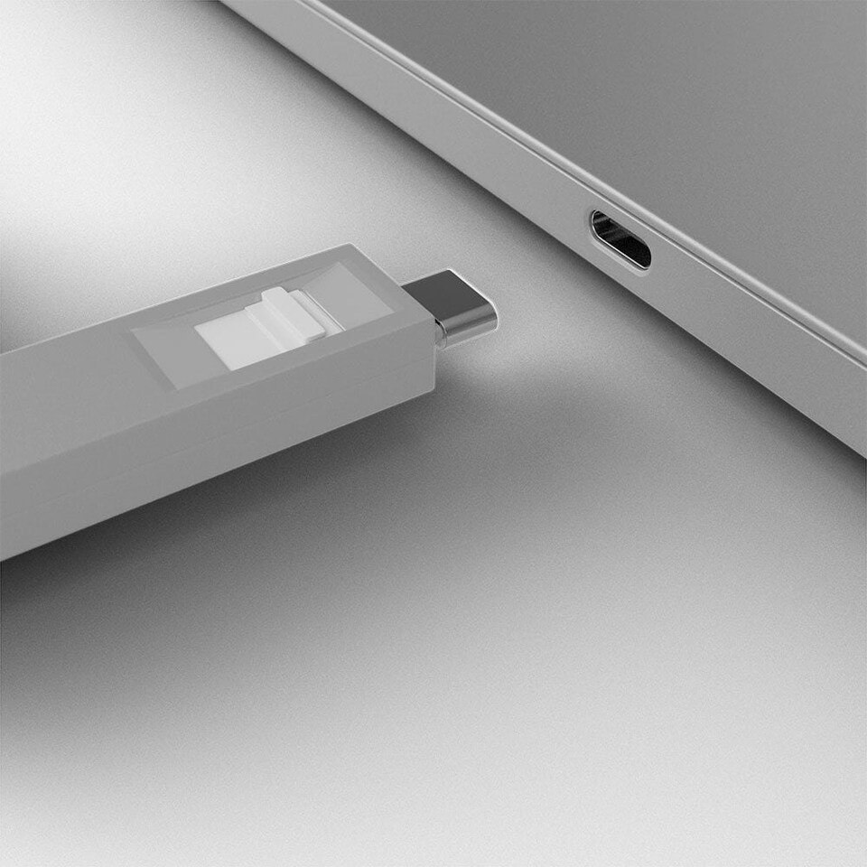 image 1 of USB-C Port Blocker Kit, White (1x Key, 4x Locks)
