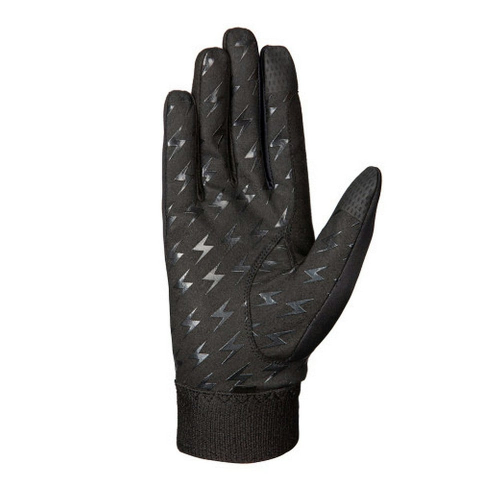 image 1 of Hy Unisex Adult Silva Flash Riding Gloves - Black/Silver Reflective - M | Black | M