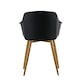 image 5 of Single Eden Modern Dining Chair, Faux Leather Padded Cushion & Solid Wooden Legs Black