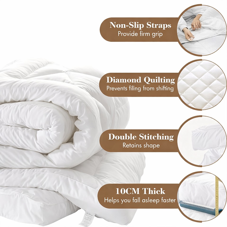 image 1 of Luxury Plush 4 Inch Mattress Topper Soft Comfort Layer