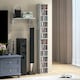 image 2 of HOMCOM Set of 2 CD Storage Units with Adjustable Shelves Cement Grey