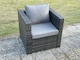 image 4 of Fimous Outdoor Lounge Sofa Set Wicker PE Rattan Garden Furniture Set with 2 Armchairs Side Table Square Coffee Table Dark Grey Mixed
