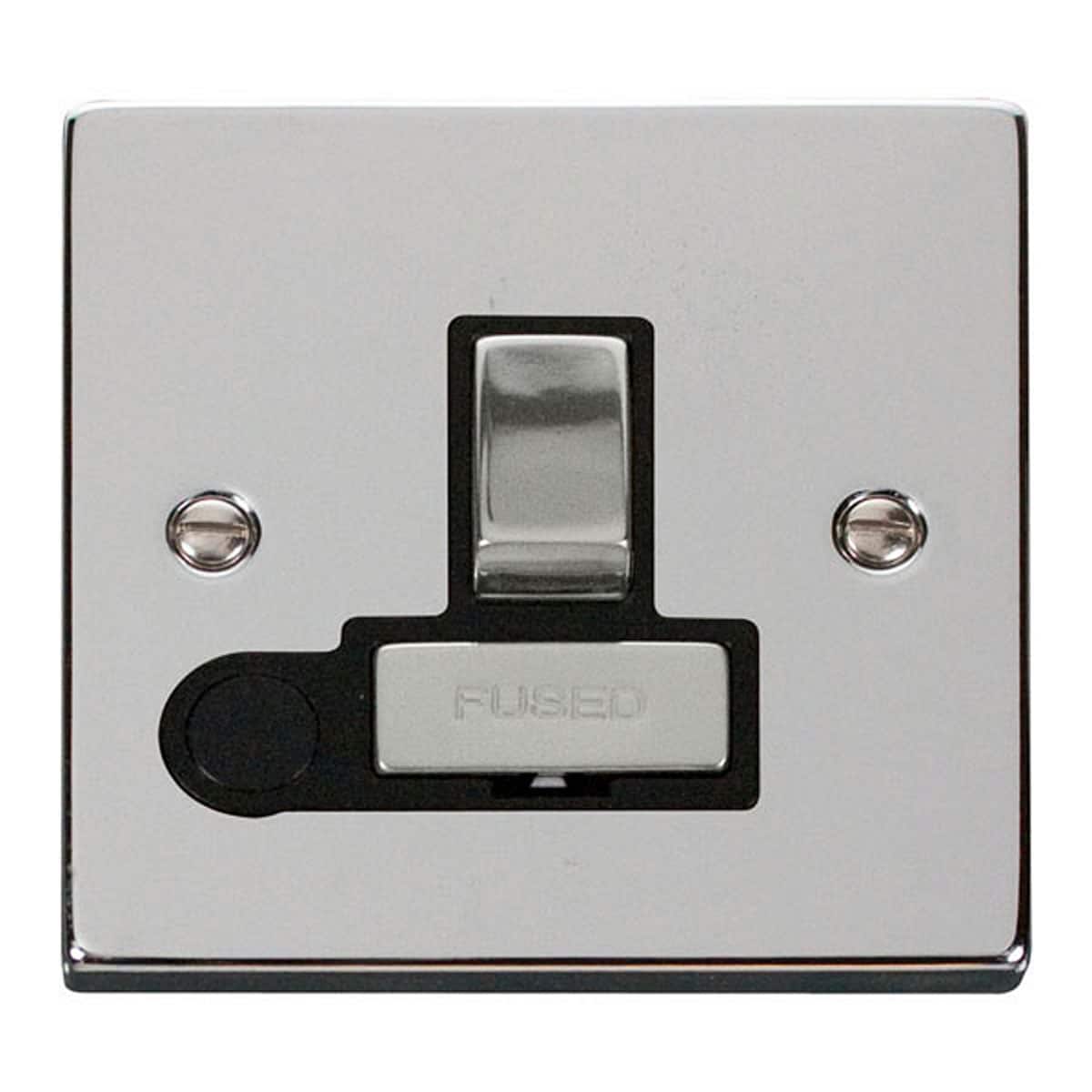 SE HOME Polished Chrome 13A Fused Ingot Connection Unit Switched With Flex Chrome Polished Chrome
