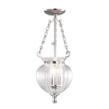 Finsbury Park 3 Light Small Ceiling Lantern Pendant Polished Nickel, E14