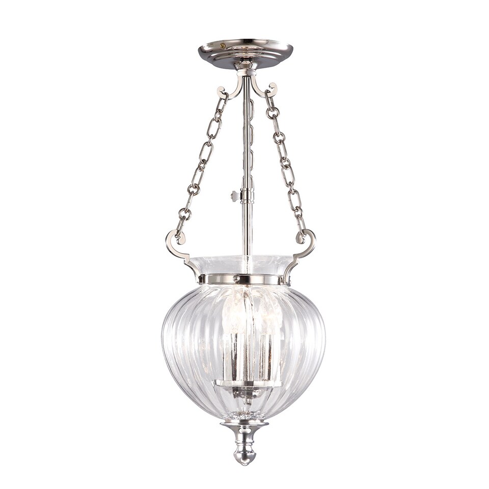 image 1 of Finsbury Park 3 Light Small Ceiling Lantern Pendant Polished Nickel, E14