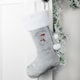 image 1 of Personalised My 1st Christmas Teddy Silver Grey Stocking