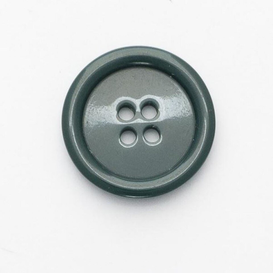Minerva Dark Green Round 4 Hole Plastic Coat Buttons for Dressmaking - 20mm - per value pack of 100