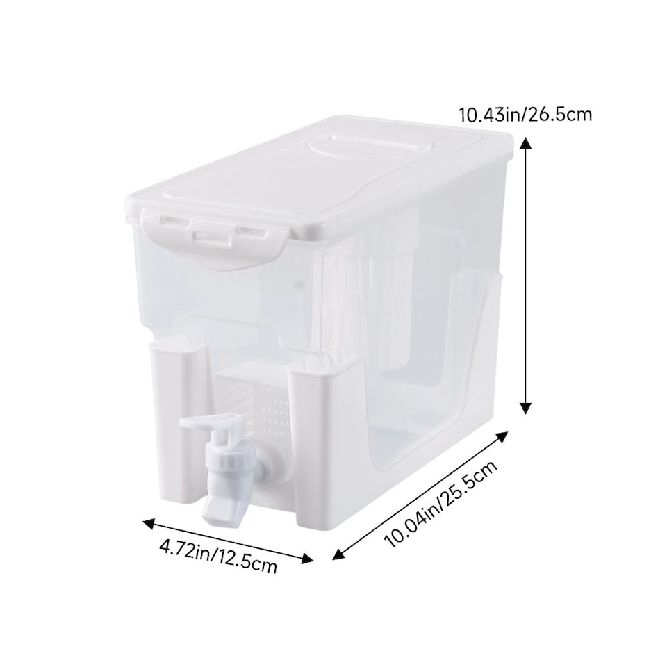 image 1 of Living and Home 3.5L Plastic Refrigerator Cold Water Drink Beverage Dispenser with Base | Clear