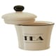 image 3 of Interiors By Premier Luxe Cream Finish Tea Canister,Dolomite Kitchen Storage Container With Black Trim,Art Deco Tea Canisters