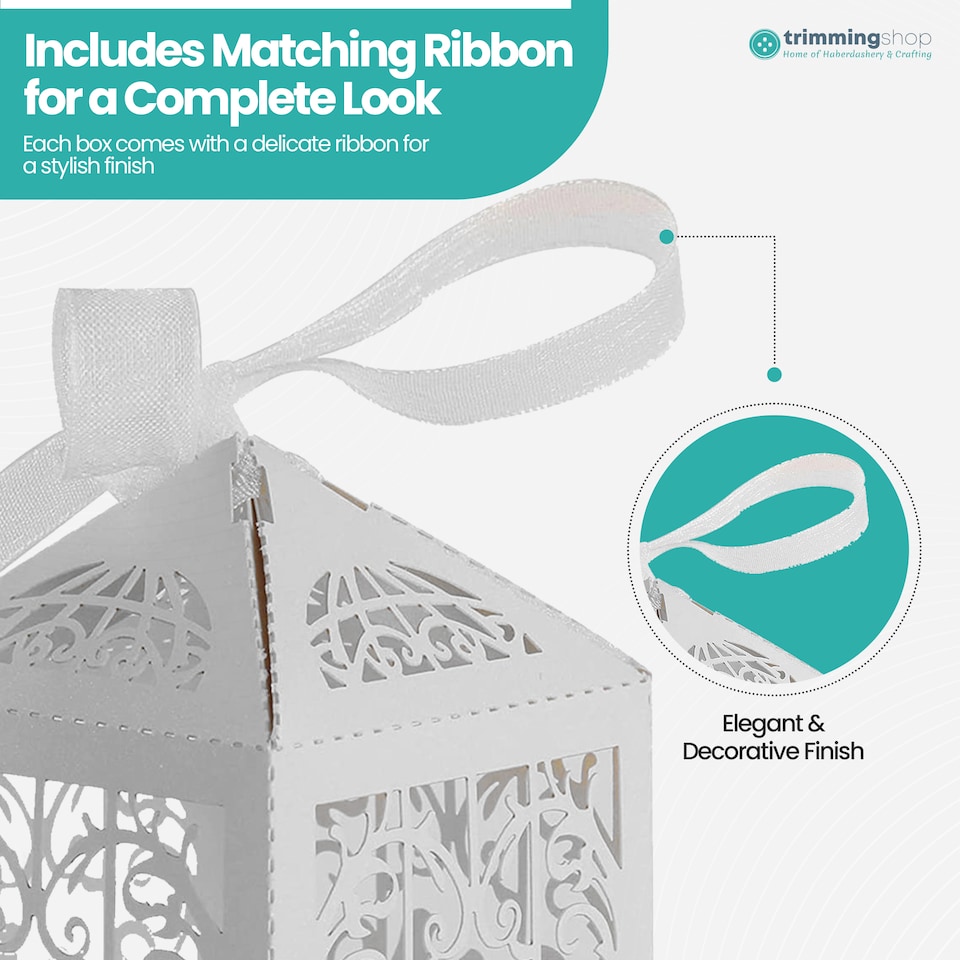 image 1 of Love Birds Wedding Favour Boxes with Organza Ribbon Gift Boxes - 50pcs