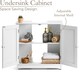image 2 of Christow Bathroom Under Sink Cabinet Wooden White 2 Door Storage Cupboard Unit