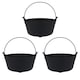 image 1 of Halloween Black Plastic Cauldrons 24cm - Pack of 3