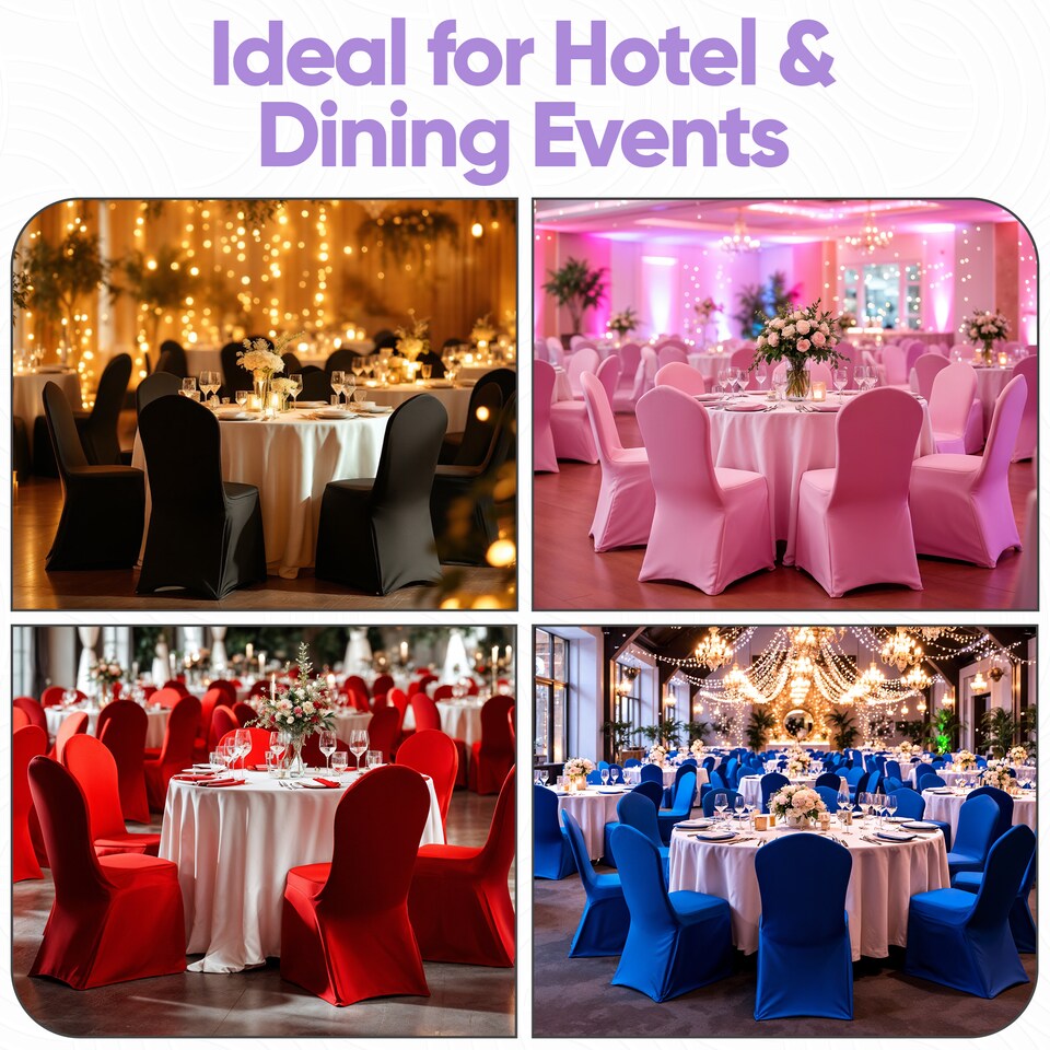 image 1 of Chair Cover Spandex Polyester Stretch Fabric Dining Slipcovers