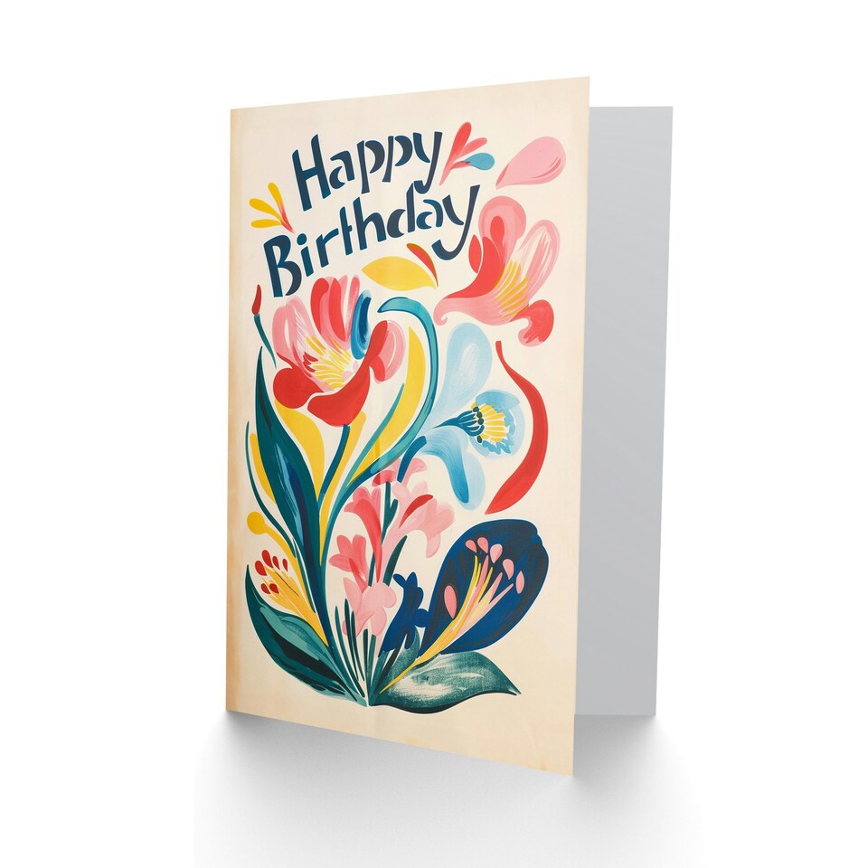 image 1 of Abstract Flower Plant Floral Woman Her Birthday Card