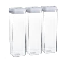 Argon Tableware Flip Lock Plastic Food Storage Containers - 1.9 Litre - White - Pack of 6