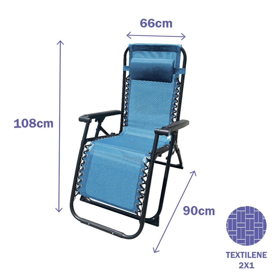 image 1 of Folding Chair Marbueno Blue 90 x 108 x 66 cm Blue