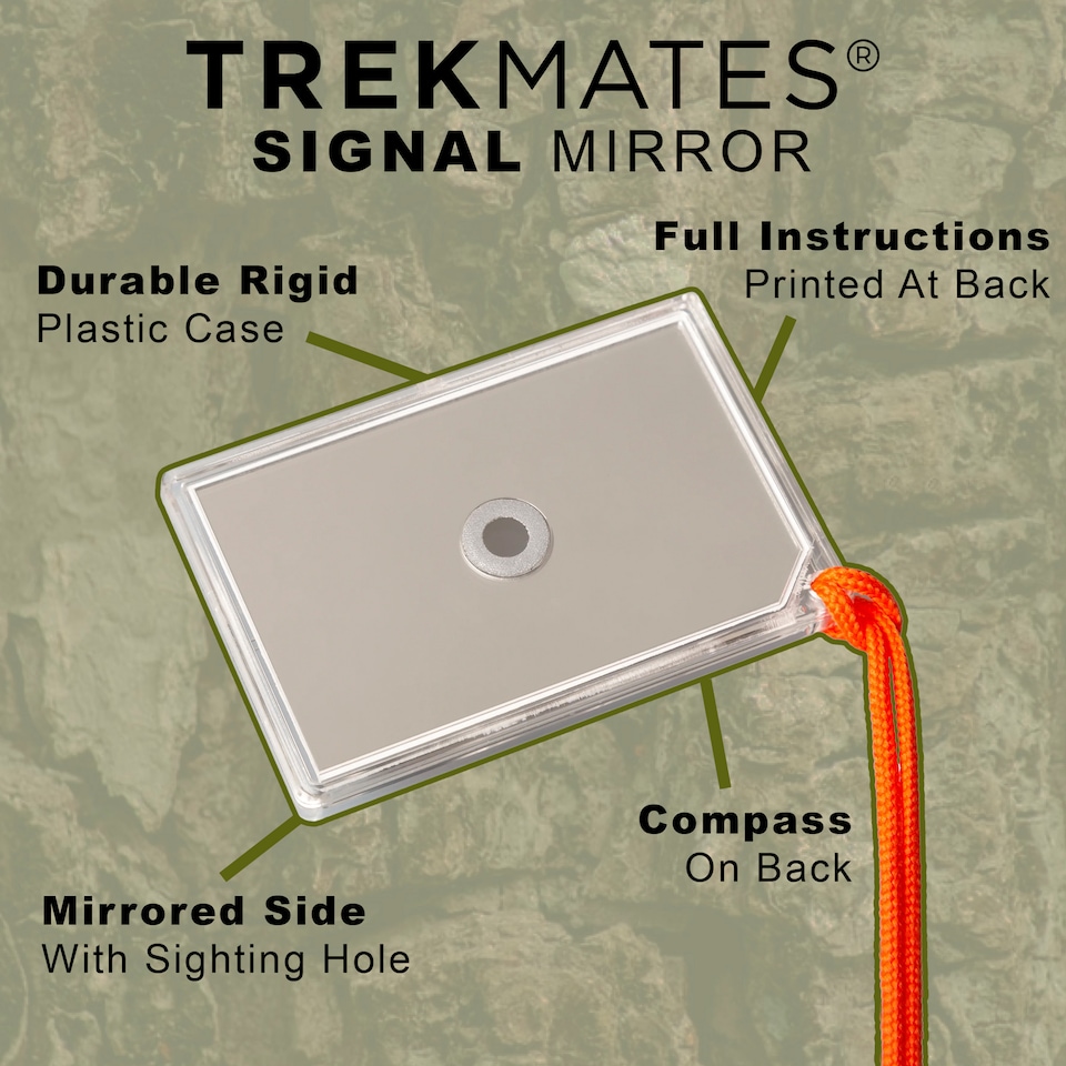 image 1 of Signal Mirror Emergency Sighting Compass Hiking Survival Outdoor Tool | White | White | One Size | 1