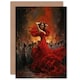 image 1 of Carmen Dancing Fiery Gypsy Seductive Dance Painting Greeting Card