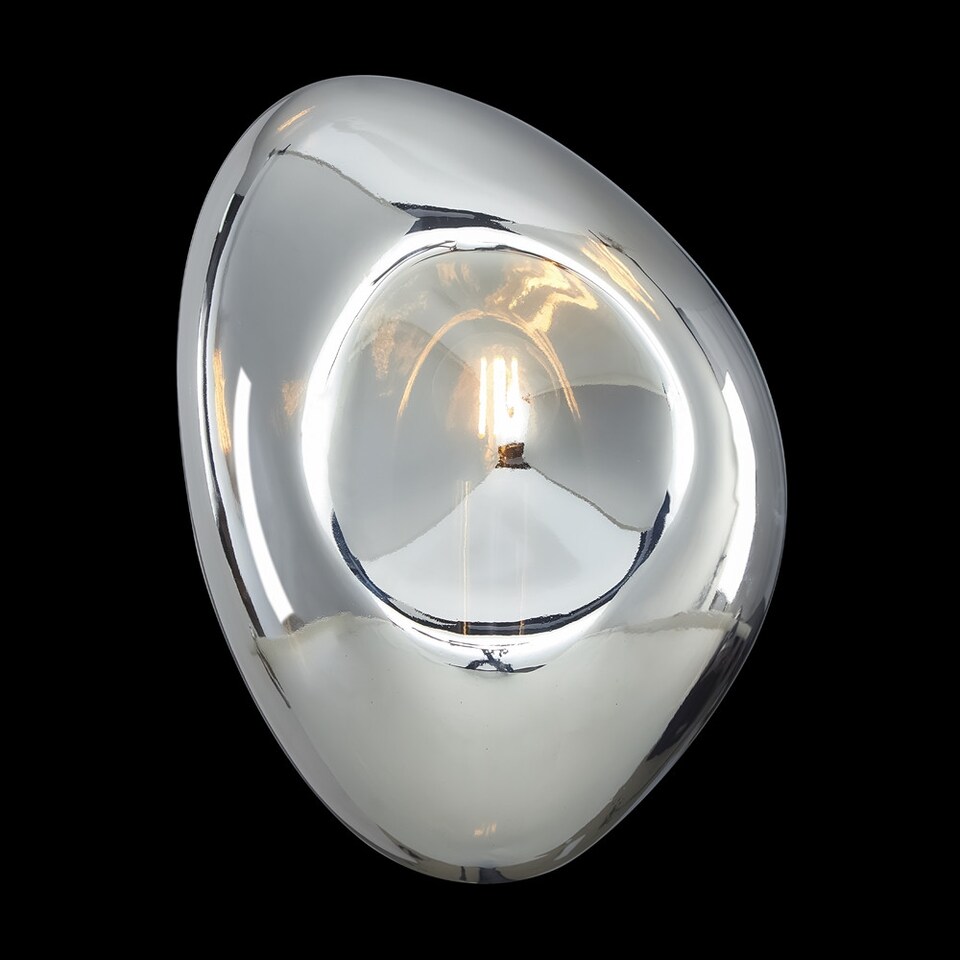 image 1 of Mabell Modern Wall Lamp Chrome, Glass Shade