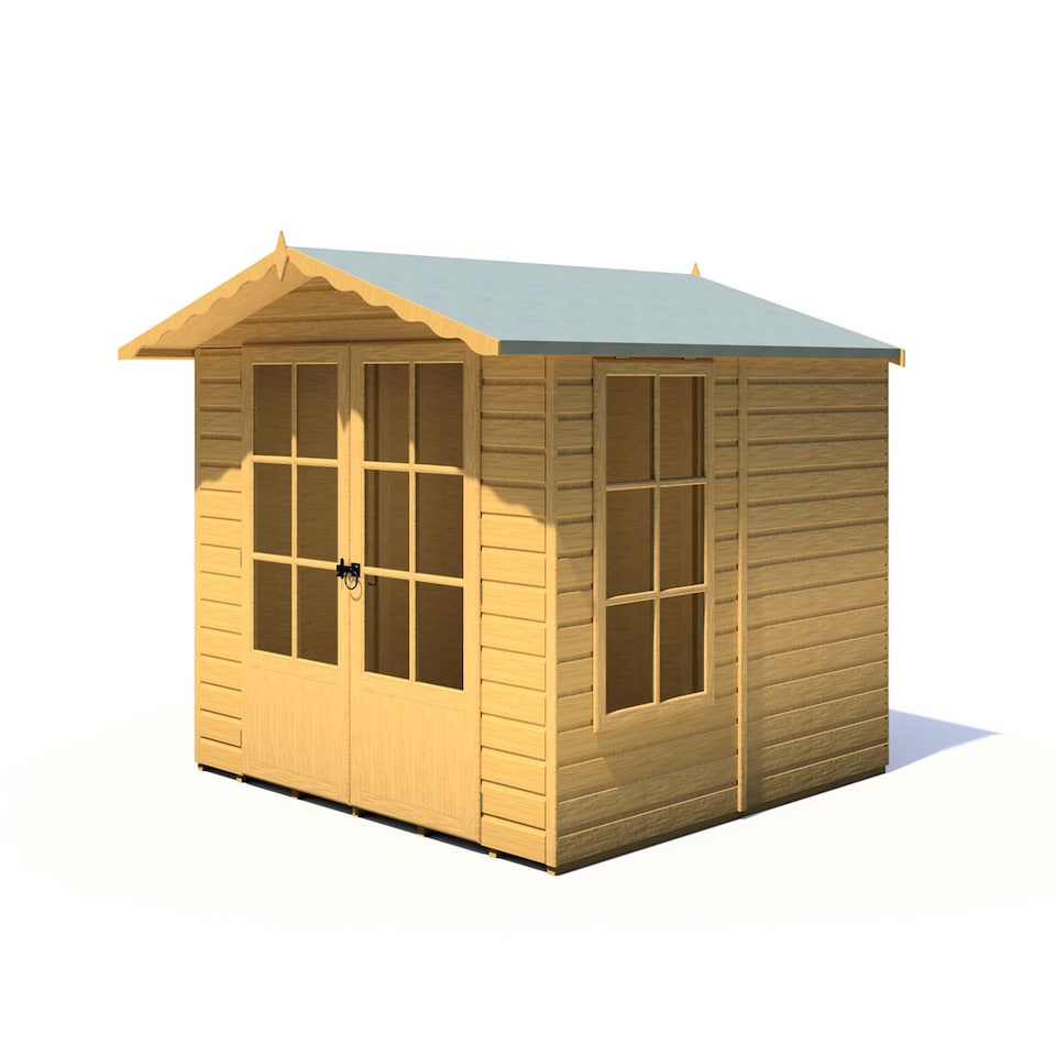 image 1 of Buckingham Shiplap Summerhouse Garden Sun Room Approx 7 x 7 Feet | Brown
