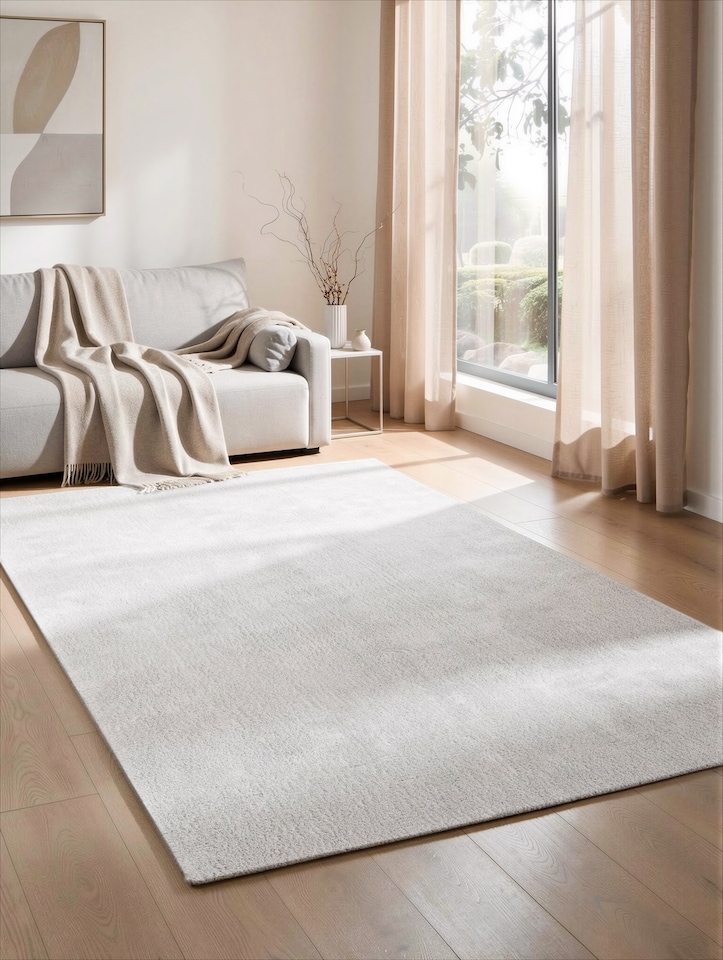 image 1 of Comfy Washable Low Pile Living Room Plain Area Rug