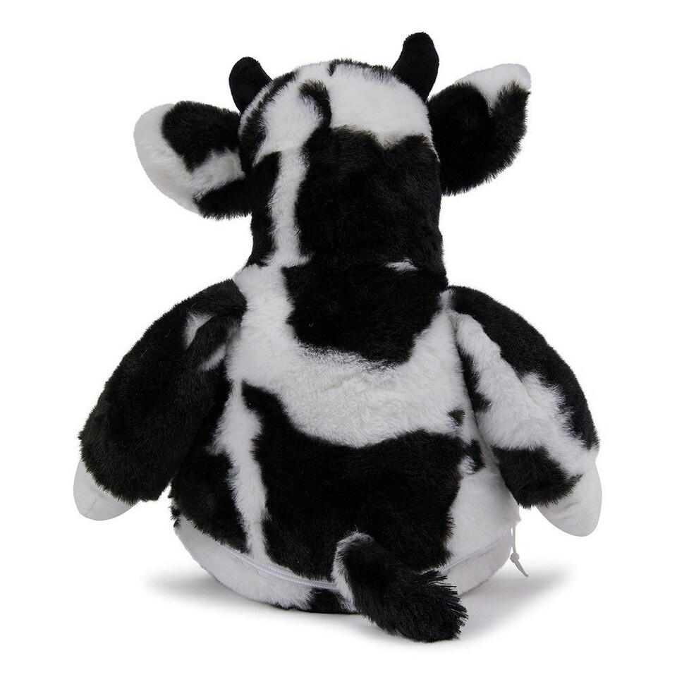 image 1 of Mumbles Zippie Cow Plush Toy - White/Black - 32cm
