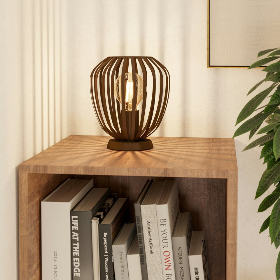 image 1 of EGLO Espinal Brown Steel Contemporary Table Lamp