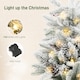 image 4 of HOMCOM 60 cm Prelit Small Christmas Tree with 35 LED Lights, Snow Flocked Tabletop Mini Xmas Tree with Pine Cones, Berry Clusters and Linen Cover Base, Battery Operated, Green
