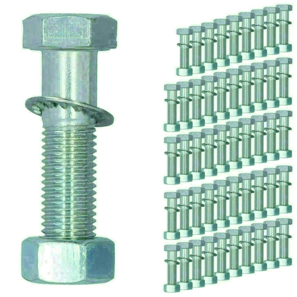 image 1 of M16 (16mm) x 65mm High Tensile Tow Bar Ball Fixing Bolts Washers + Nuts 50 Pack
