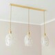 image 1 of ValueLights India Confetti Glass Shade 3 Drop Gold Diner Ceiling Pendant Light and LED Bulbs Gold