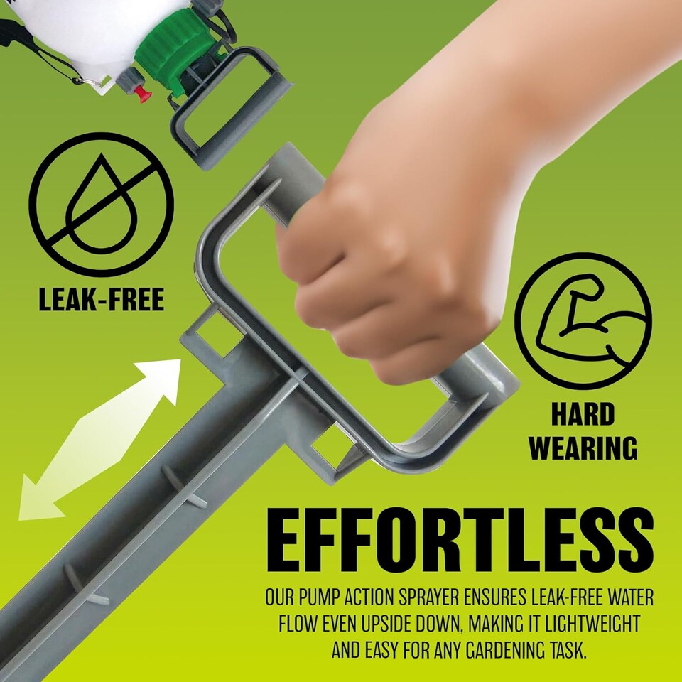image 1 of 5 Litre Garden Pressure Sprayer Knapsack Cleaning Hand Tool Gardening Weed Remover