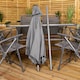 image 10 of Samuel Alexander Outdoor 6 Seater Glass Top Table and Chairs Patio Set with Parasol in Grey