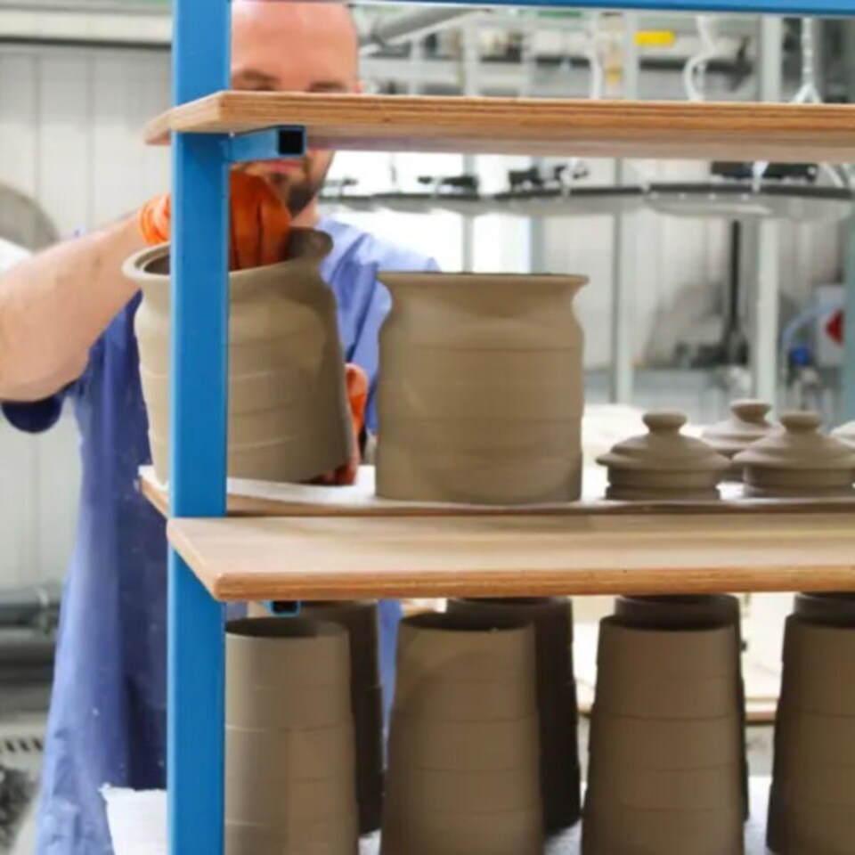 image 1 of Storage Jar: Cornishware Blue, 168cl White