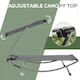 image 3 of Outsunny Garden Double Hammock Sun Lounger Day Bed Canopy W/ Stand & 2 Pillows