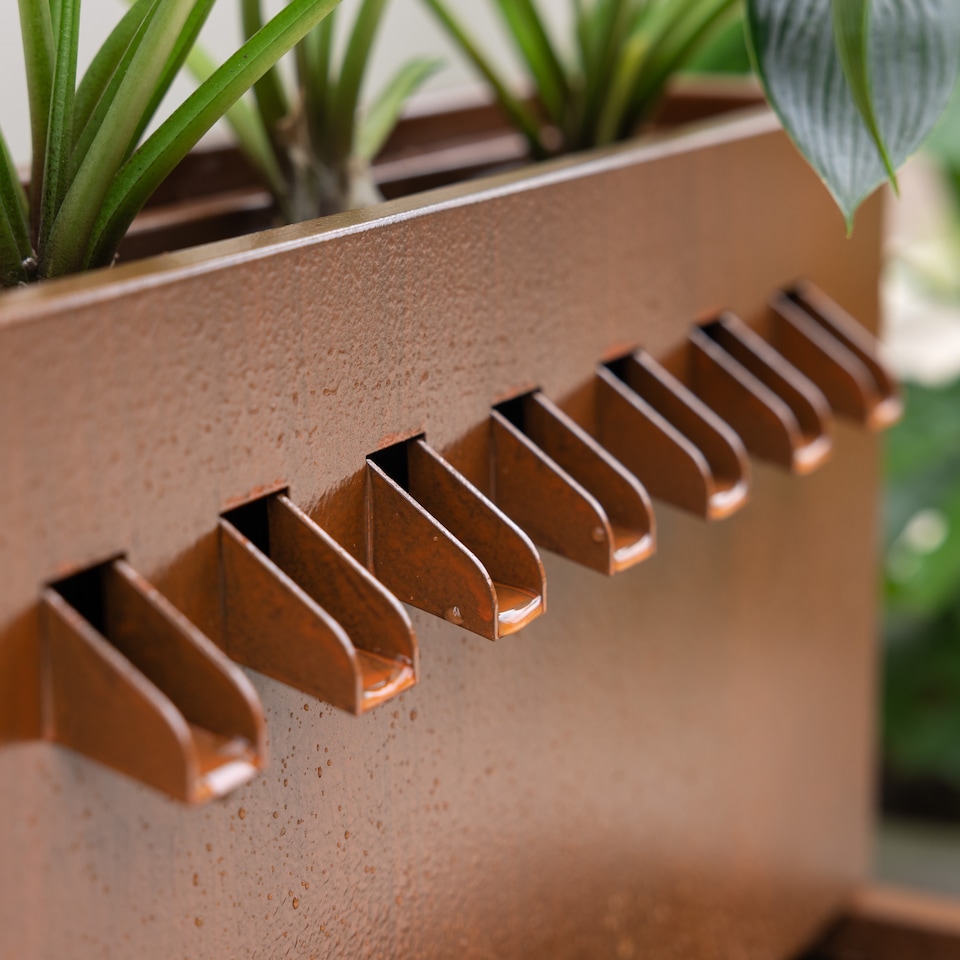 image 1 of Garnock Galvanised Zinc Cascading Garden Water Feature and Planter 76cm