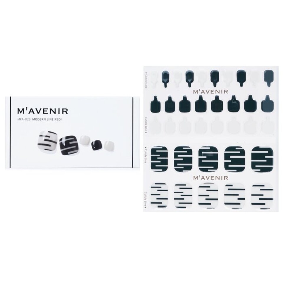 image 1 of Nail Sticker (patterned) - # Modern Line Pedi - 36pcs Multi