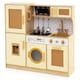image 9 of COSTWAY Wooden Kids Kitchen Playset Pretend Play Kitchen Sounds Lights Yellow