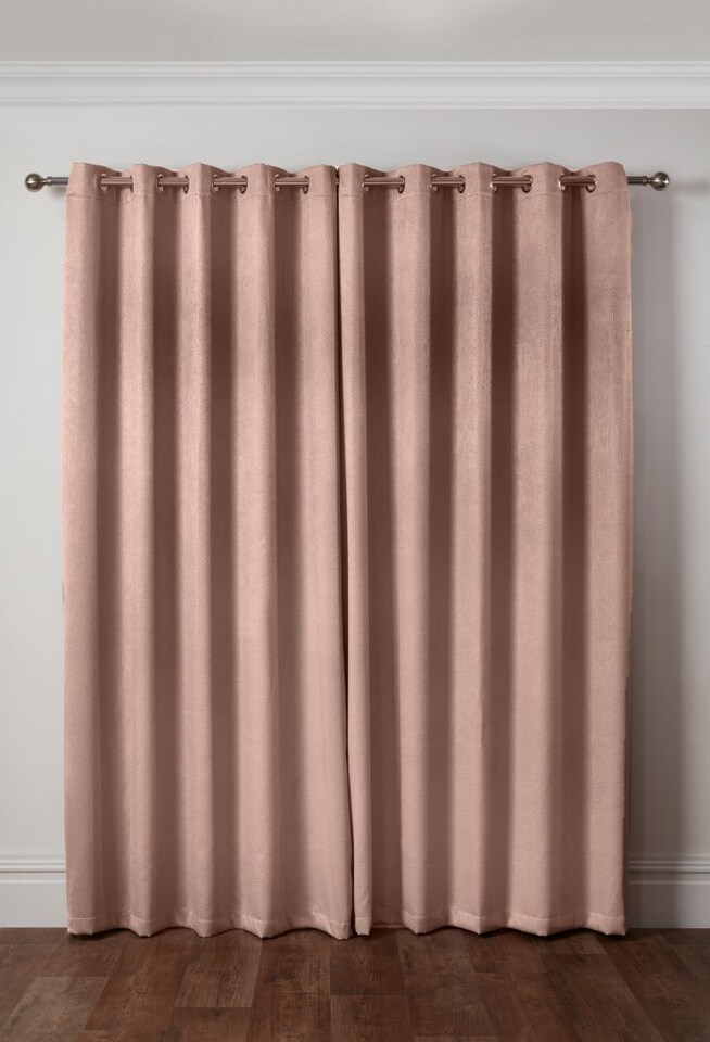 image 1 of Metro Thermal Blackout Eyelet Curtains 168cm x 183cm Blush Pink | Pink | Pink