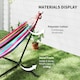 image 4 of Outsunny 298 x 117cm Hammock with Metal Stand Carrying Bag 120kg Multicolour | Multi | Multicolour stripe | L