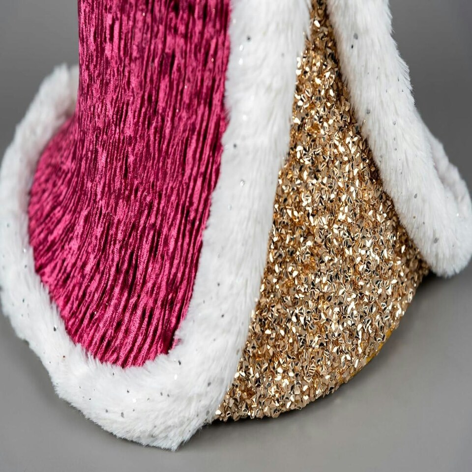 image 1 of 58cm Burgundy & Gold Santa